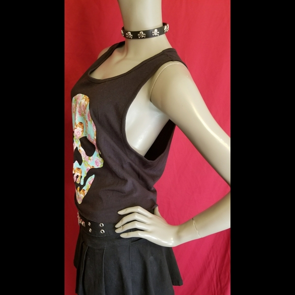 ‼SOLD‼Kitten Skull Crop Top - Picture 3 of 8